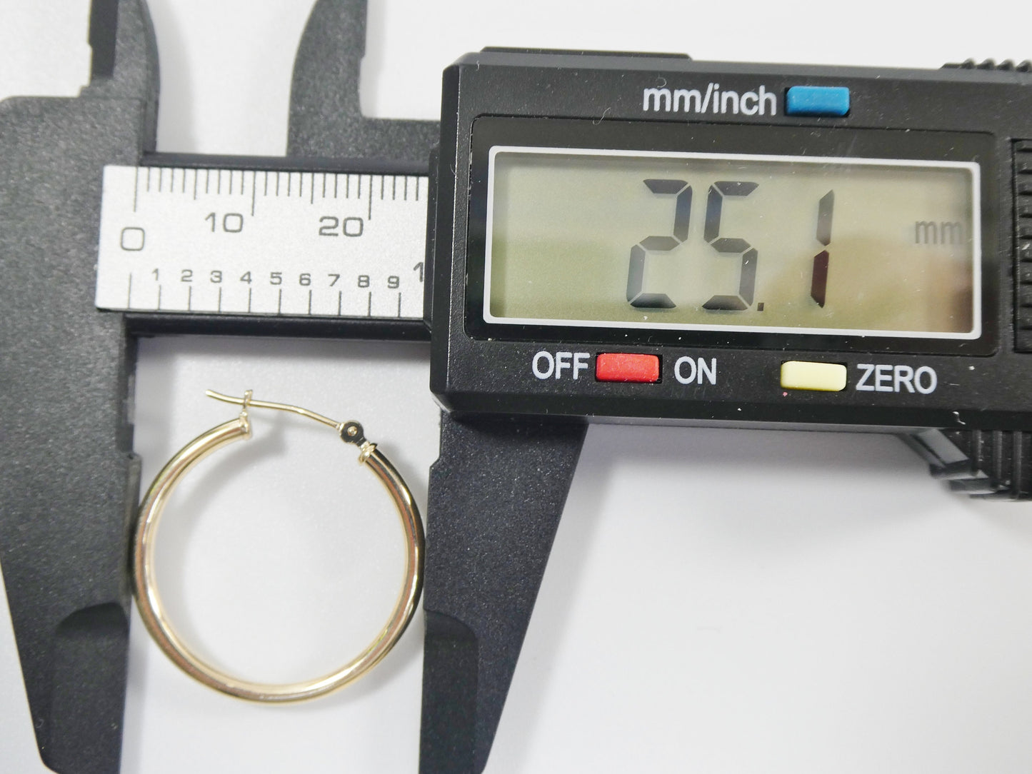 10k real solid yellow gold 2mm tube super polish hoop earrings