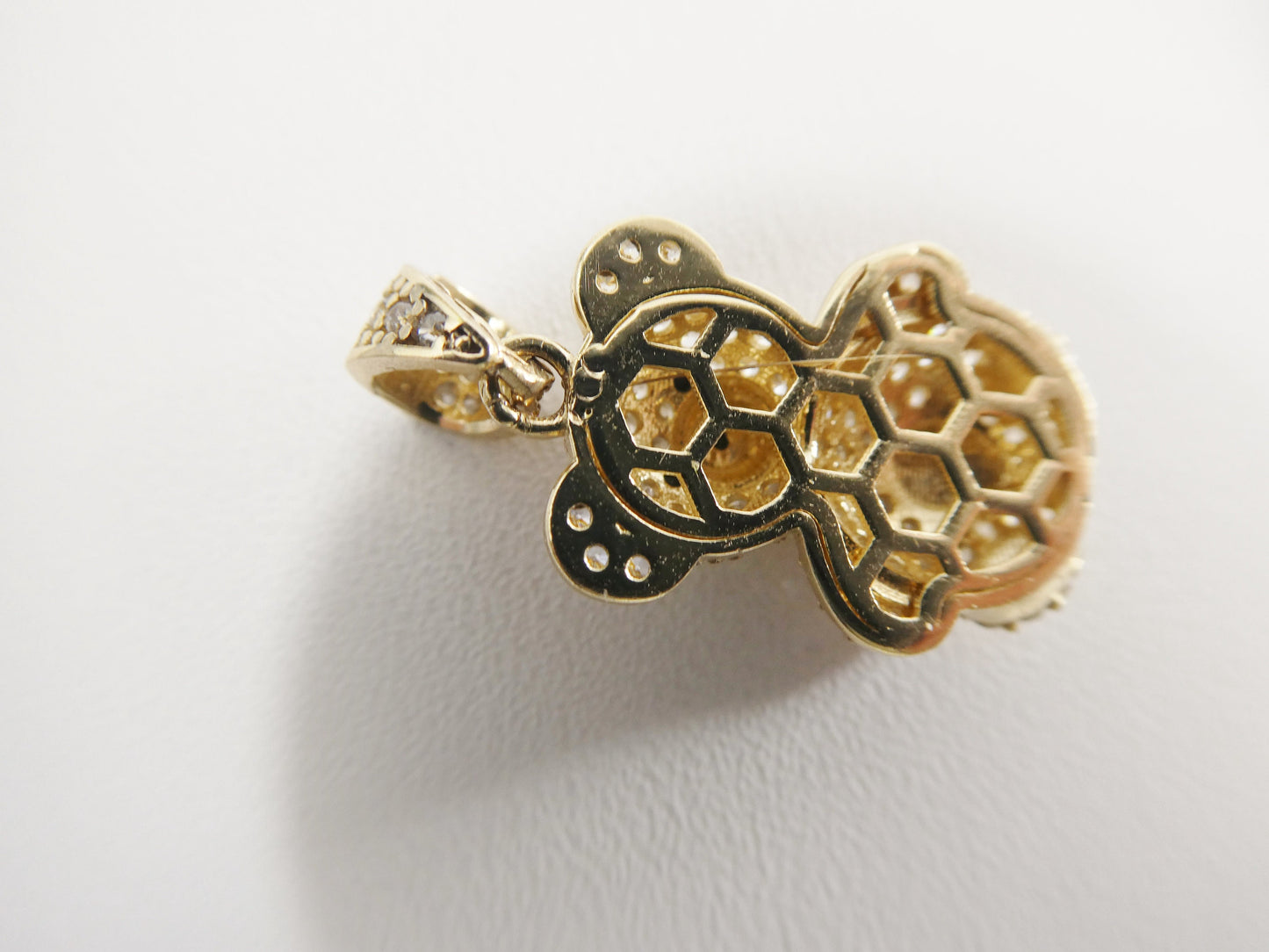 14k real solid yellow gold small teddy bear charm pendent