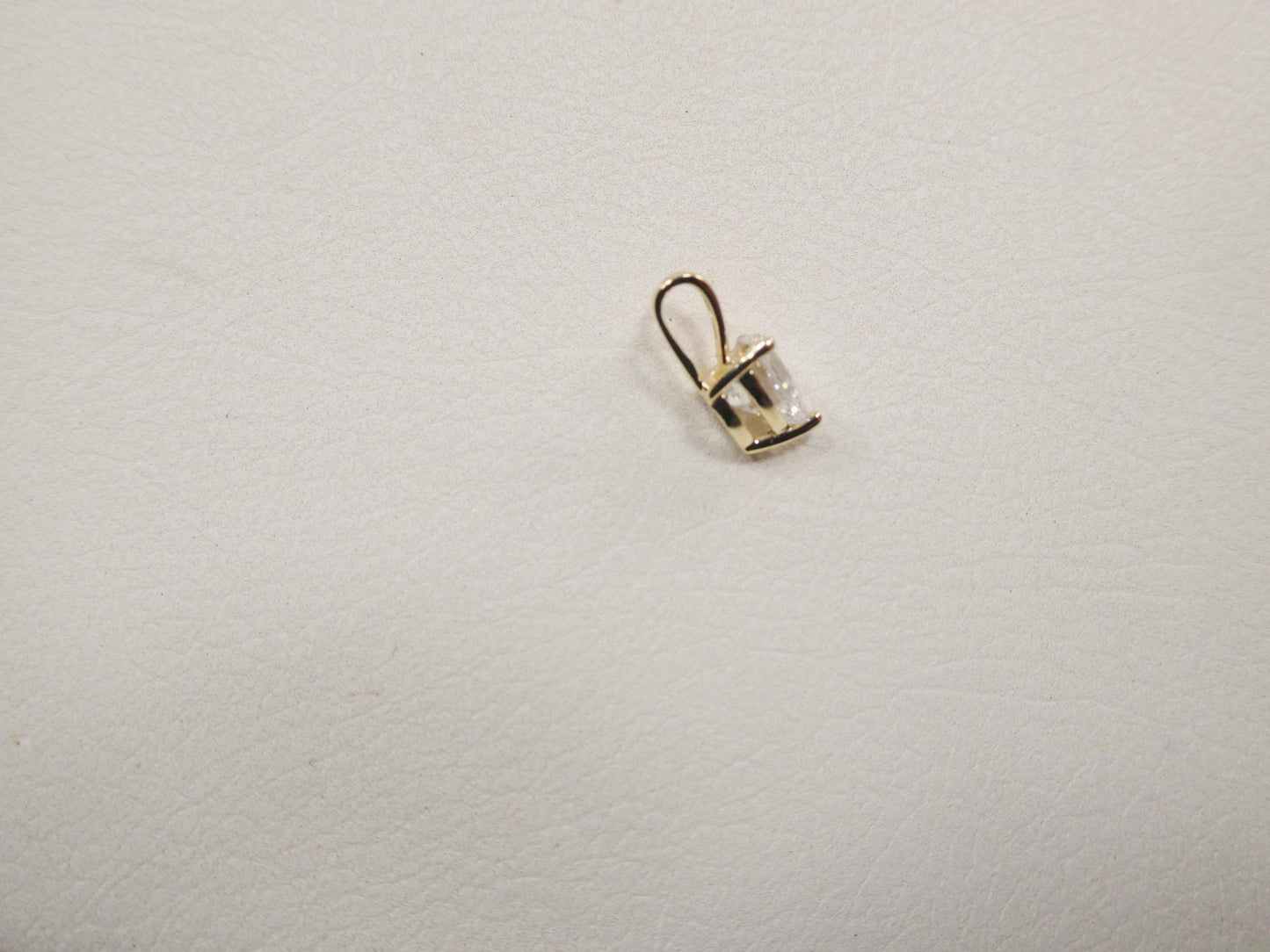 10k real solid yellow gold 16 inch chain and heart solitaire pendent set