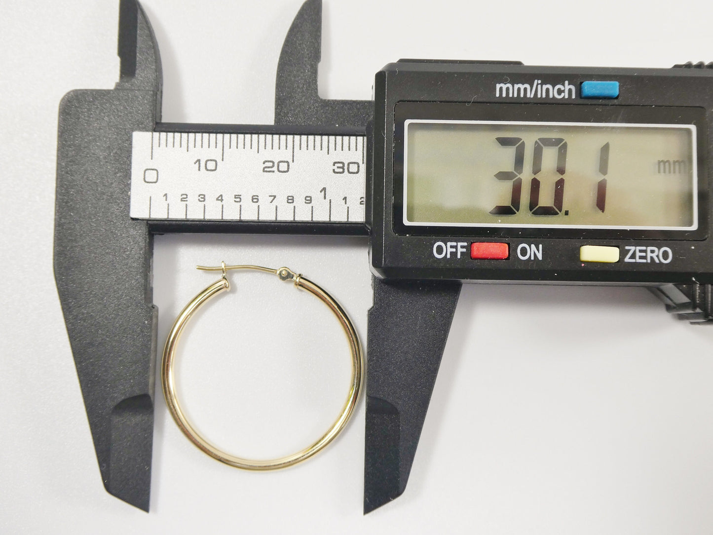 10k real solid yellow gold 2mm tube super polish hoop earrings