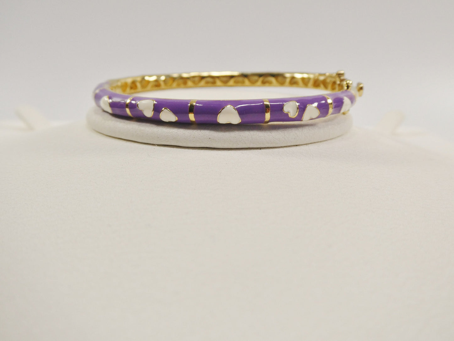 18k yellow gold filled 50mm purple enamel children bangle bracelet