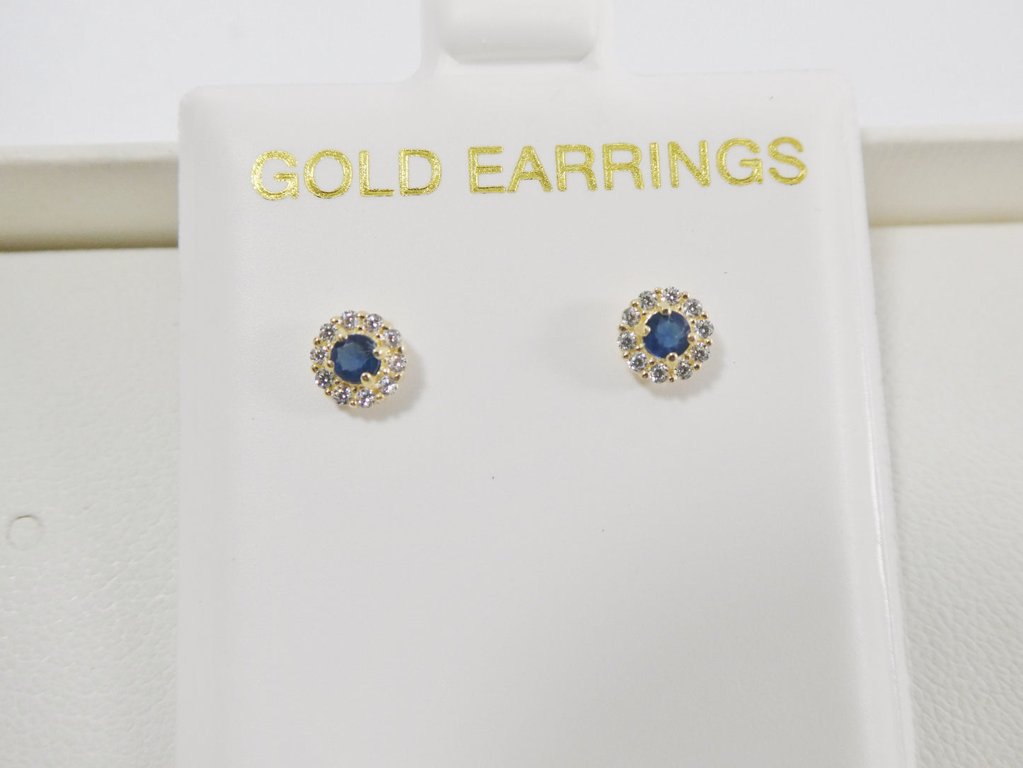 10k real solid yellow gold screw back children birth stone earring round shape