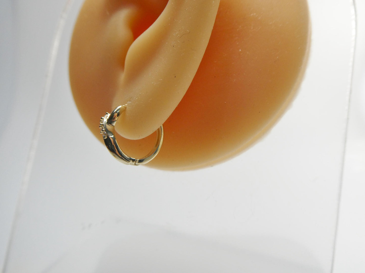 real 10k solid yellow gold designer hoop huggie earrings