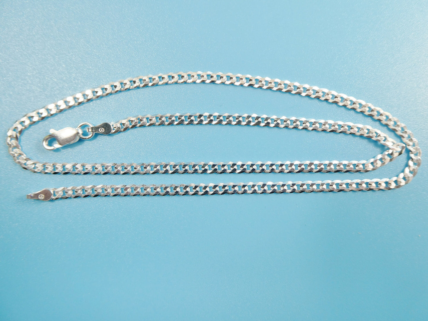 real 925 sterling silver Italian solid chain lobster lock clasp
