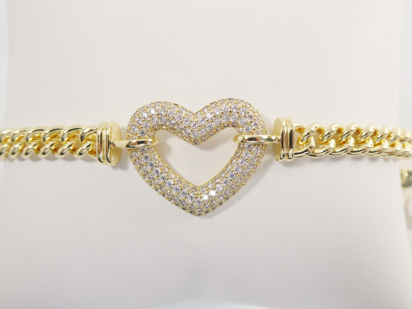 14k gold filled yellow gold open heart necklace / bracelet