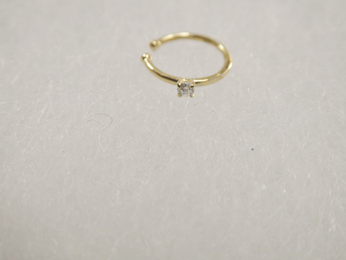 14k real solid yellow gold cartilage nose ring body ring piercing