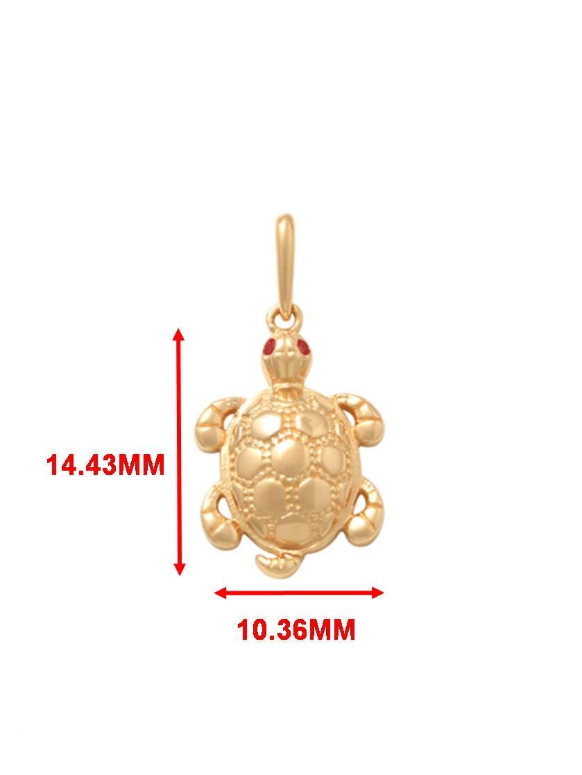 14k real solid yellow gold turtle pendent and rope necklace