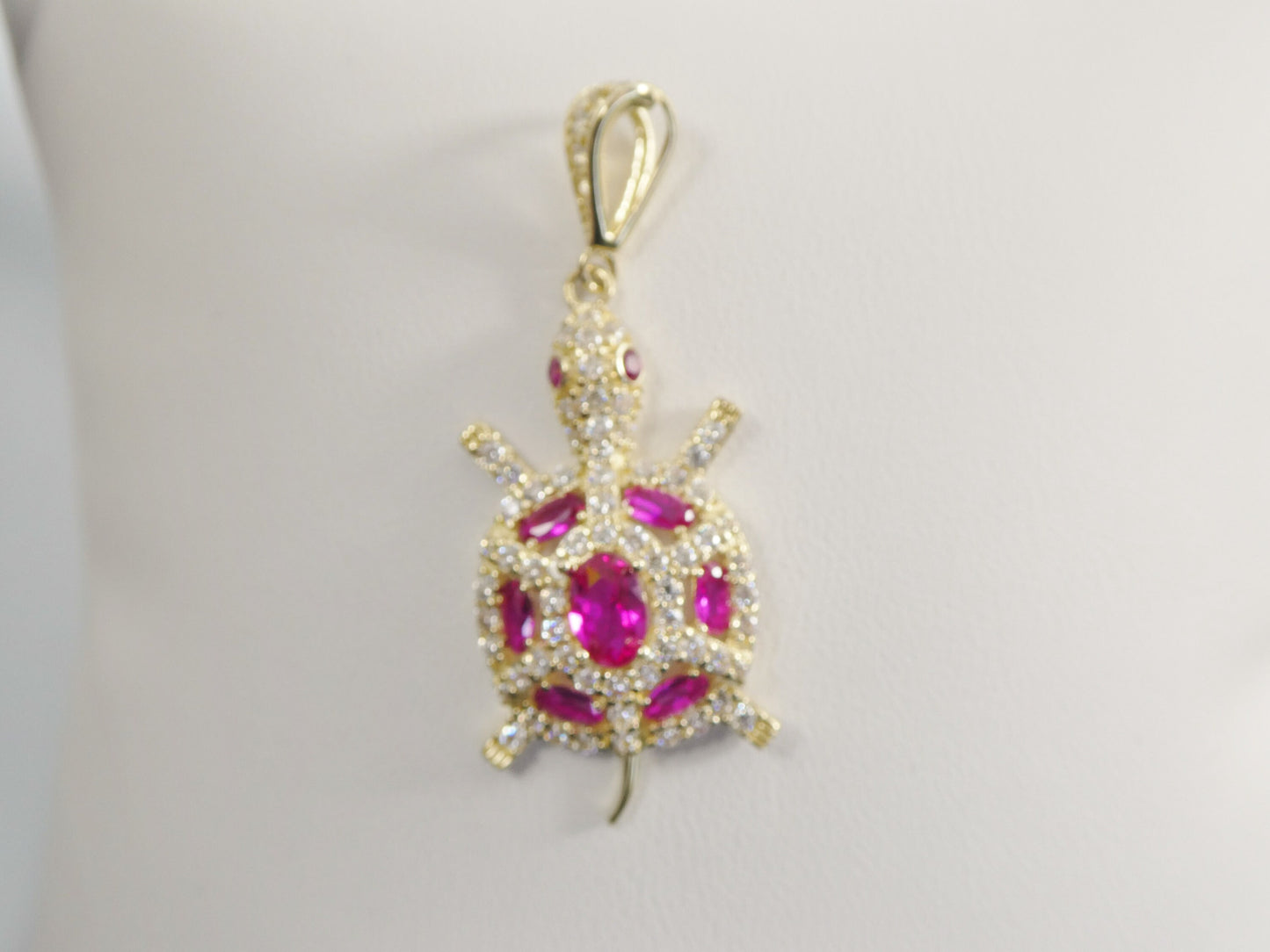 14k real solid yellow gold turtle charm pendent