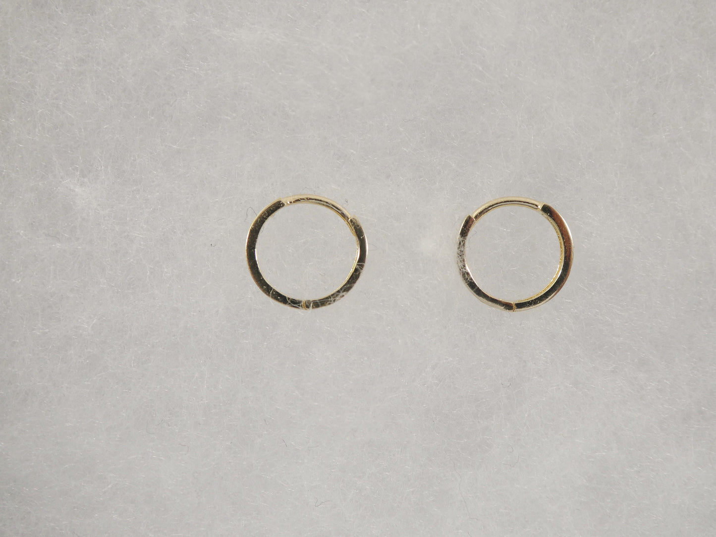 real 10k solid yellow gold 11mm high polish plain hoop huggie earring