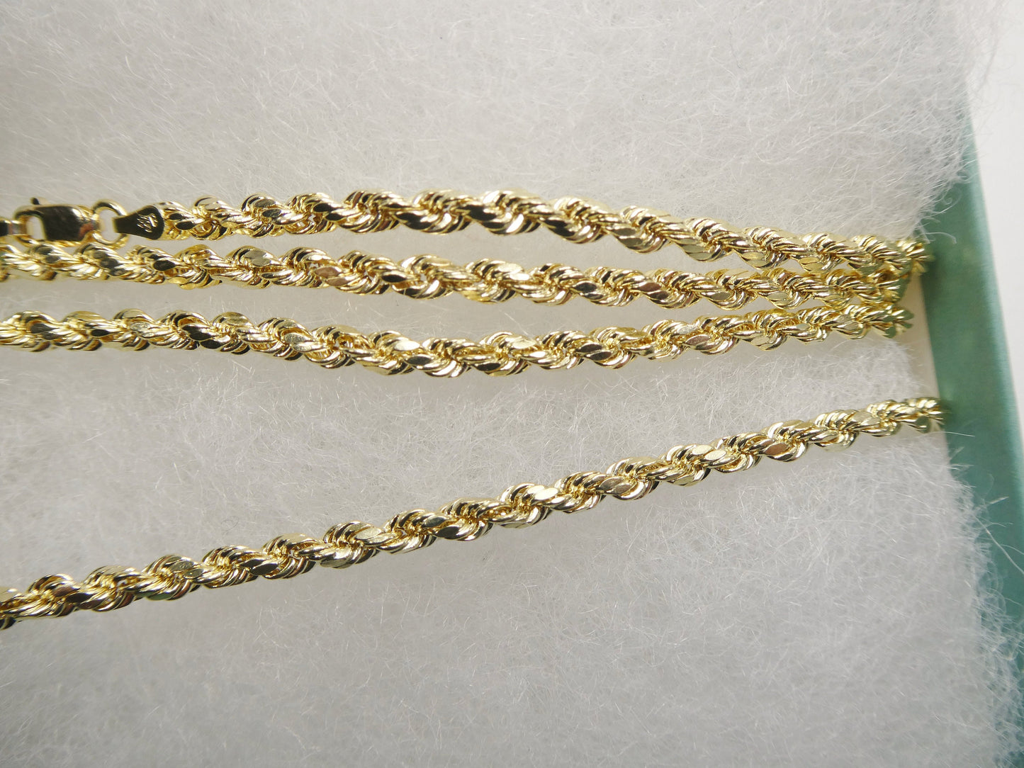 real 10k solid yellow gold rope chain