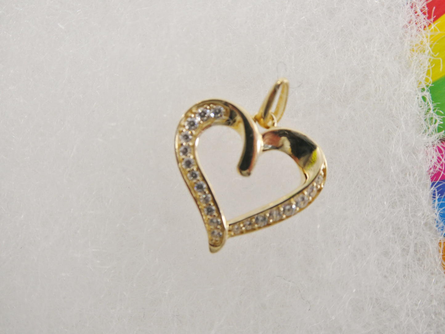 14k real solid yellow gold heart high polish charm pendent