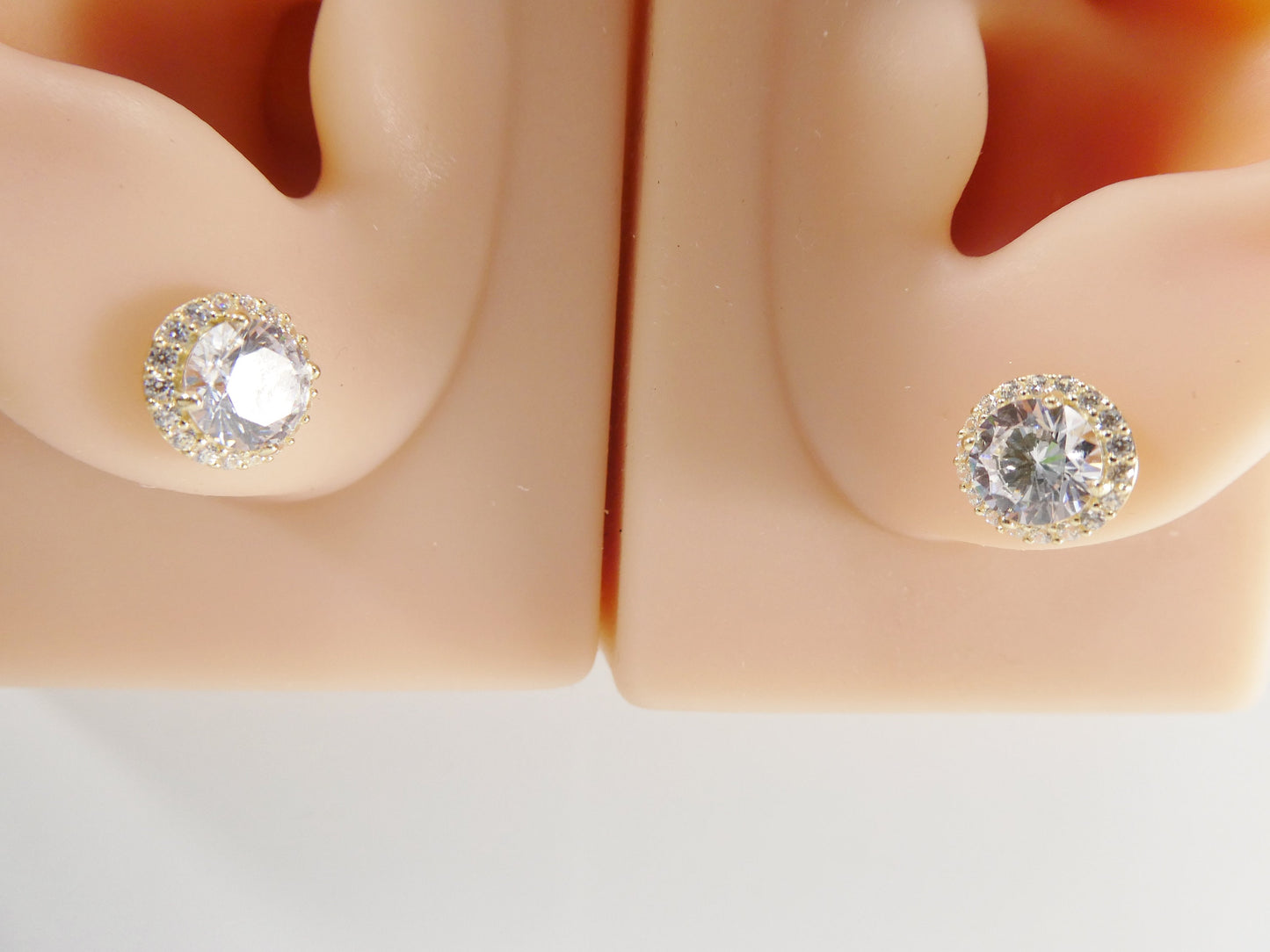 real 10k solid yellow gold screw post circle stud earrings