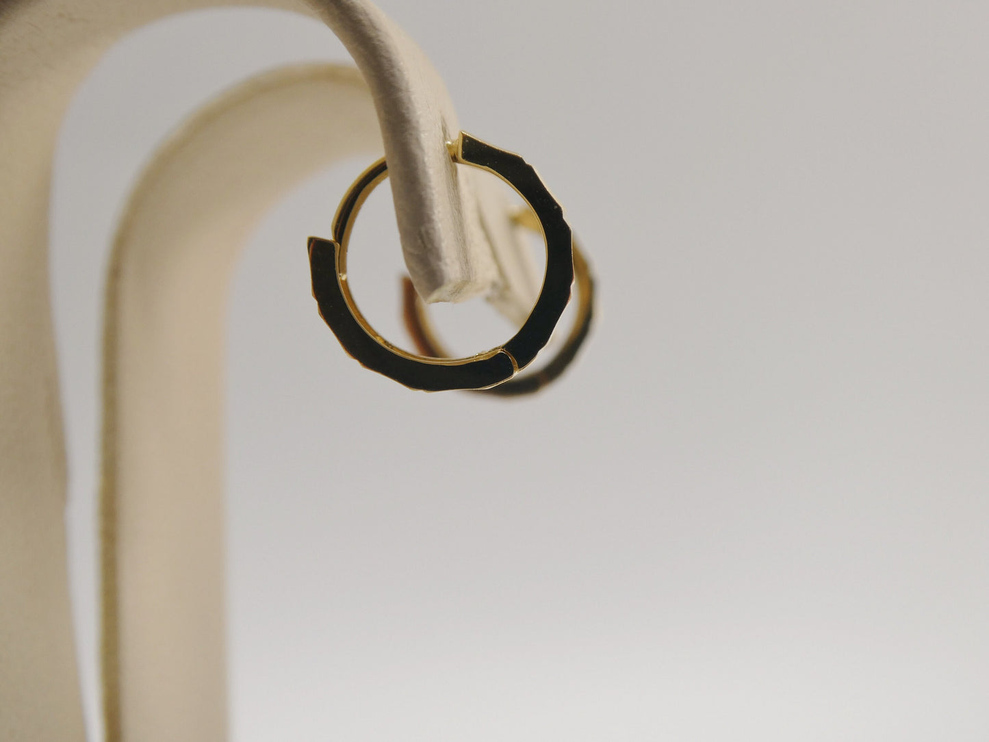 real 10k solid yellow gold diamond cut 10mm hoop huggie earrings