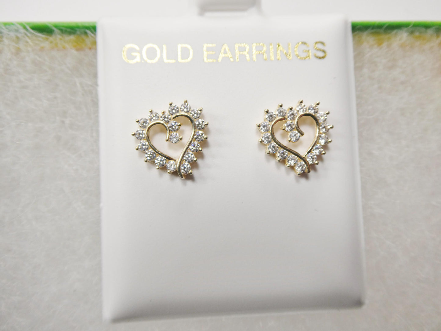 10k real solid gold heart micro fave setting push back earrings