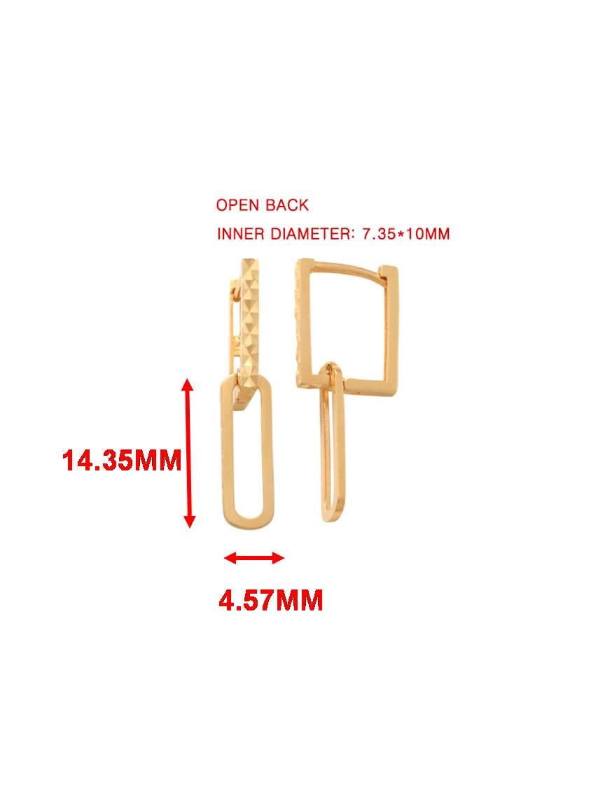 real 10k solid yellow gold designer hoop huggie earrings