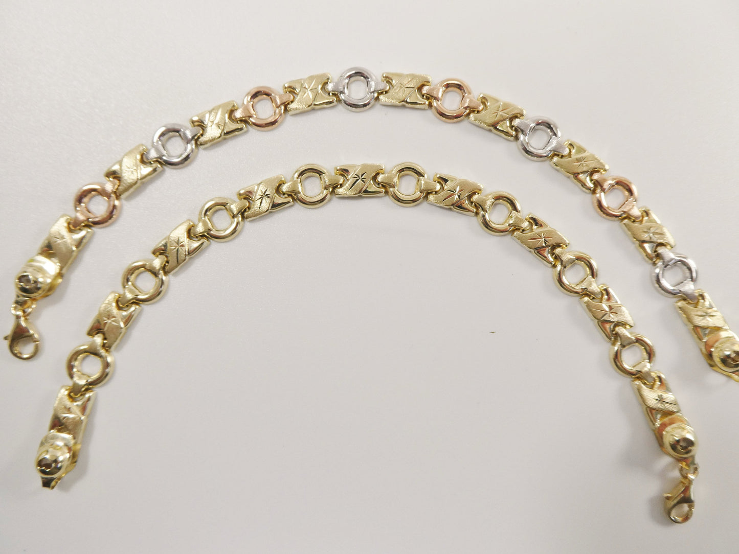 14k real solid yellow gold xo xo 7 inch bracelet