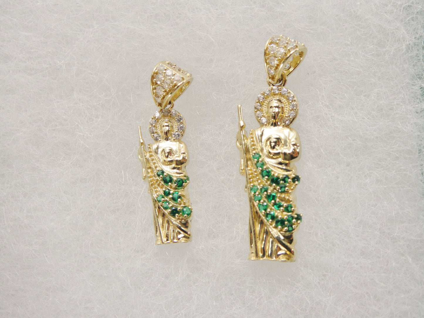 14k real solid yellow gold saint jude charm pendent