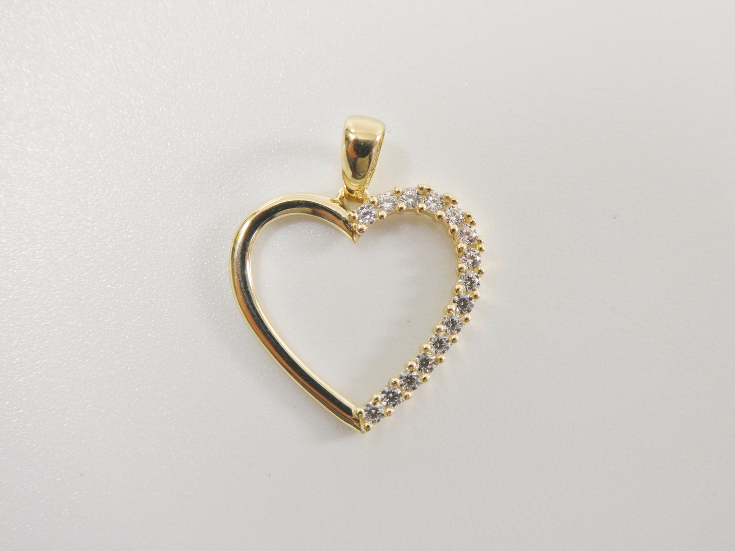 14k real solid yellow gold heart high polish charm pendent