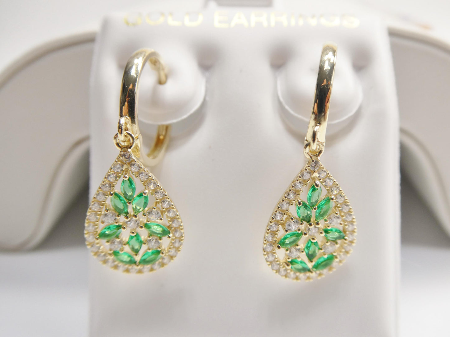 real 10k solid yellow gold designer drop earrings