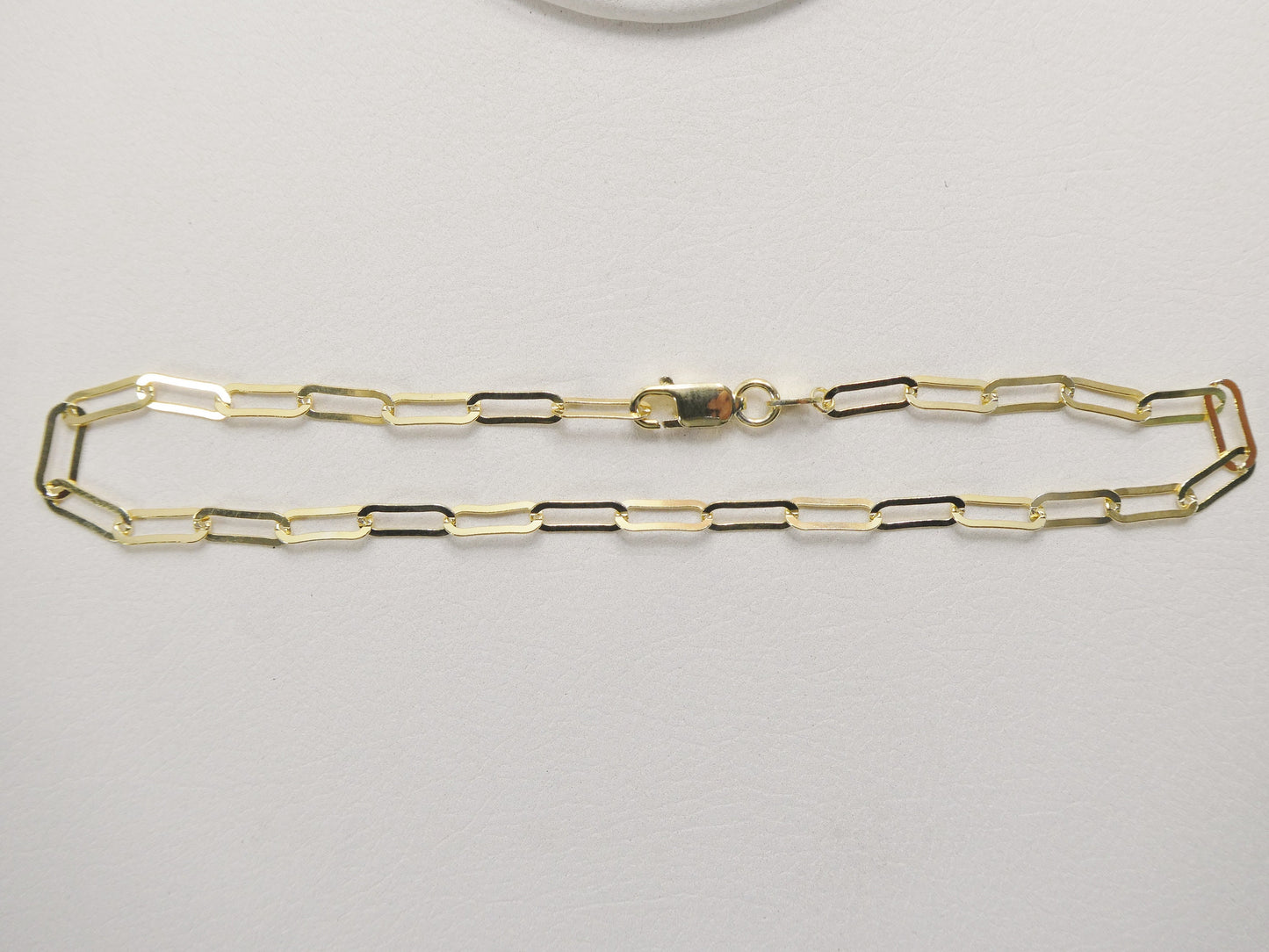 Real 925 sterling silver paperclip 10 inch anklet 14k yellow gold finish