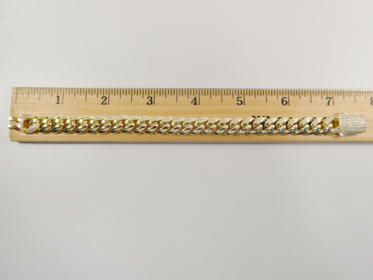18k gold filled Monaco 10mm bracelet 7" 8" length