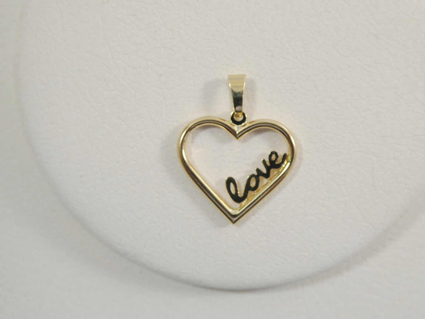 women's 14k real solid yellow gold love heart charm