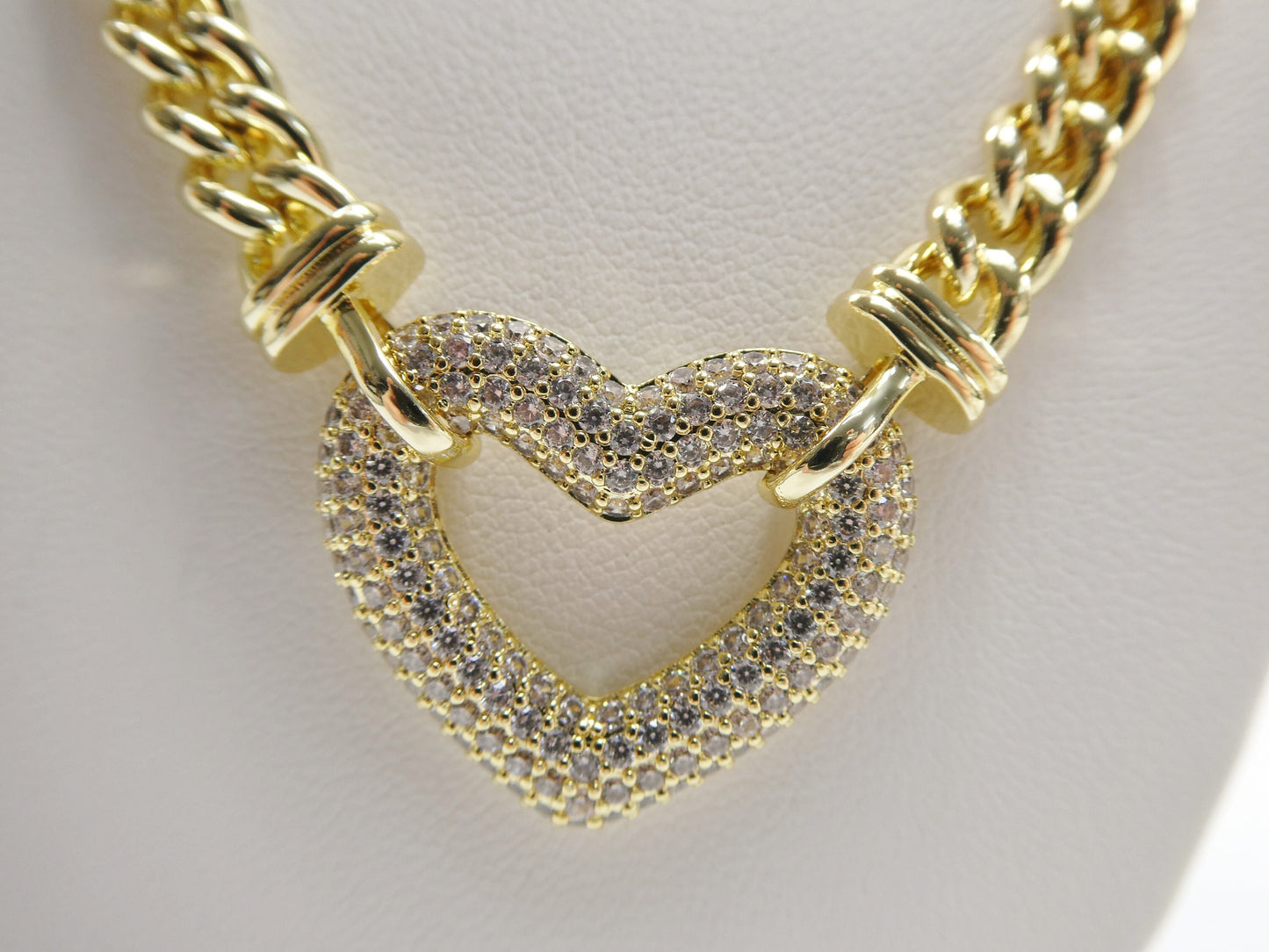 14k gold filled yellow gold open heart necklace / bracelet