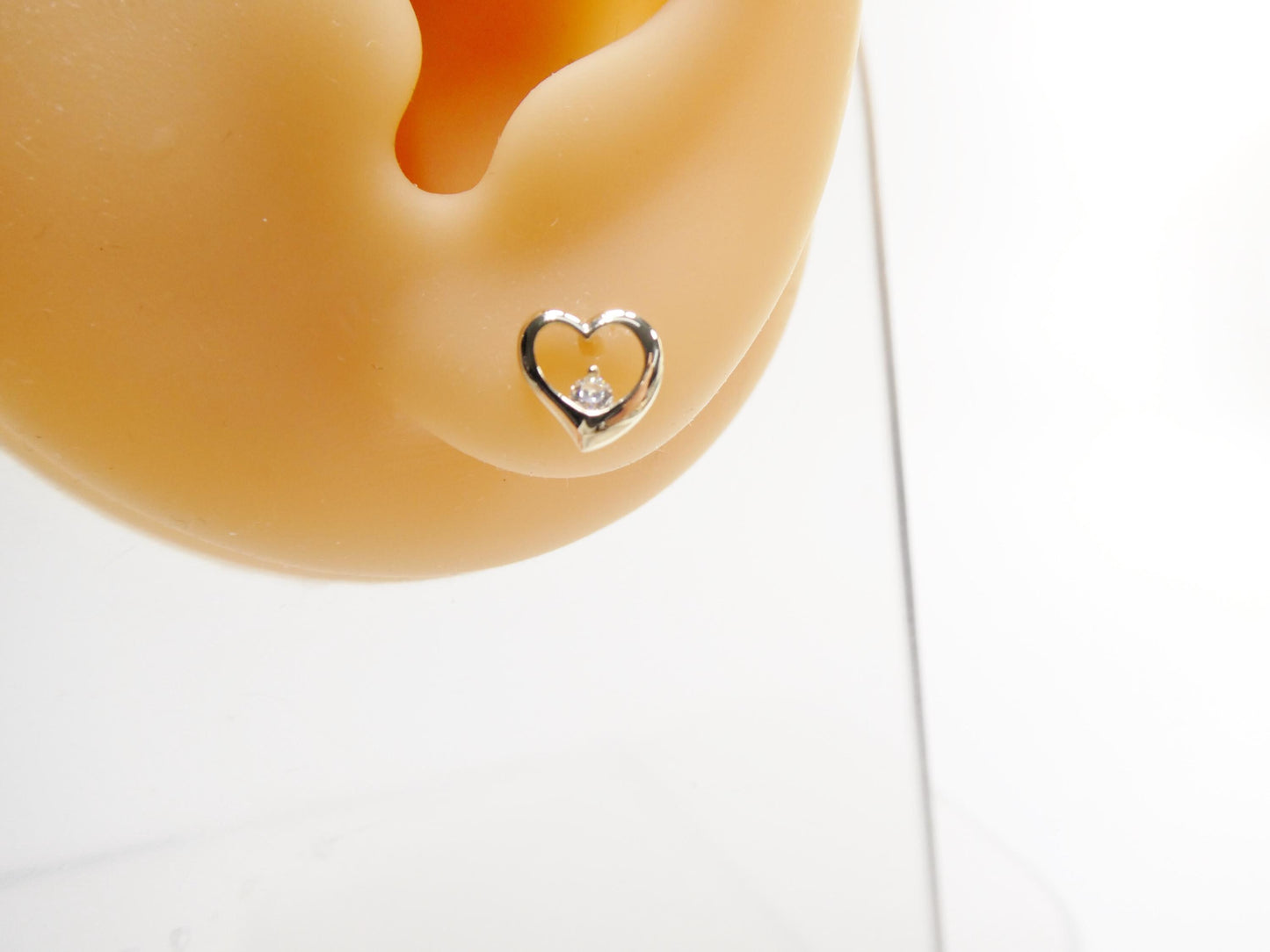 real 10k solid yellow gold heart push post earrings
