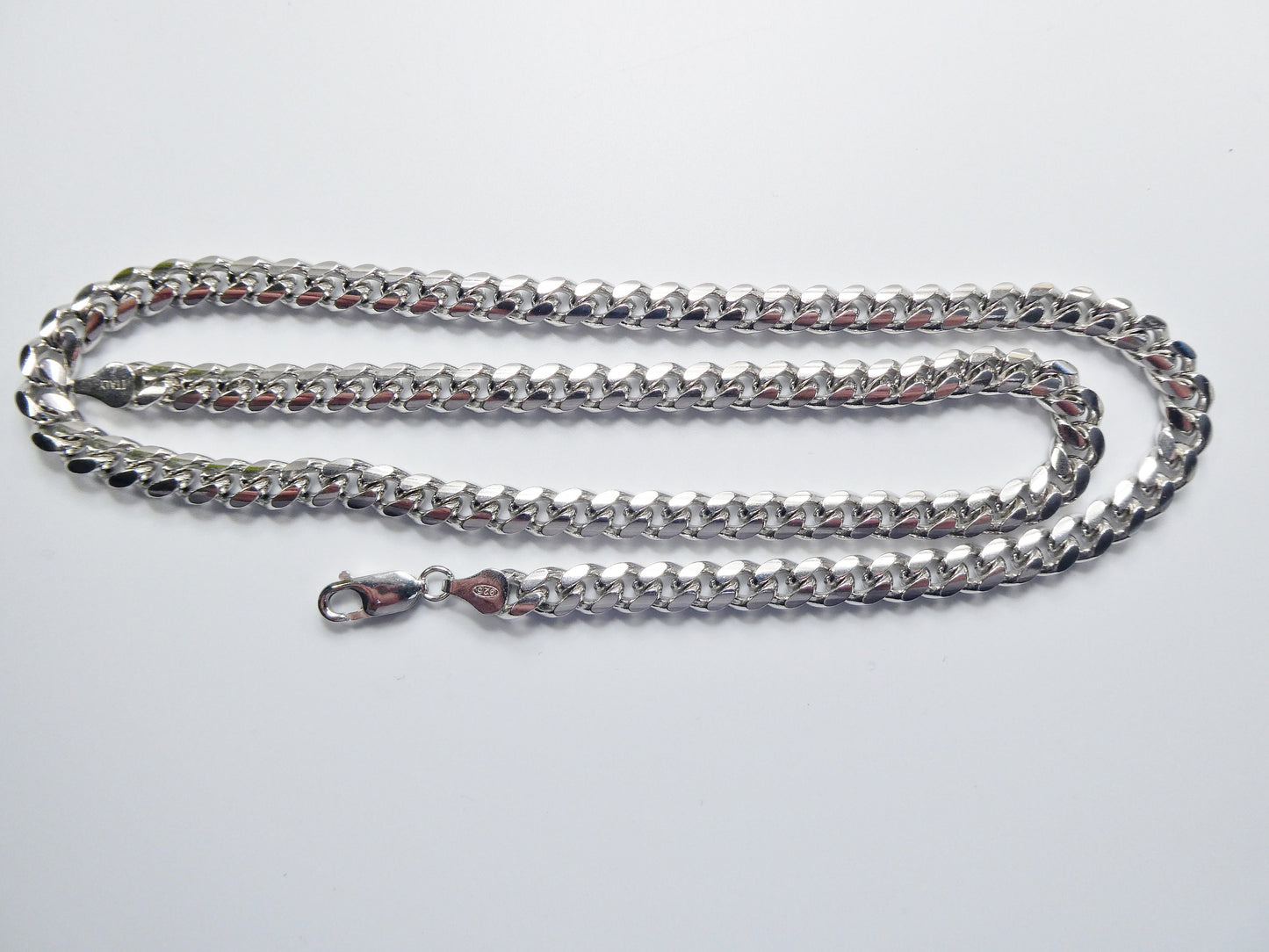 real 925 sterling silver 6.5mm solid link bracelet