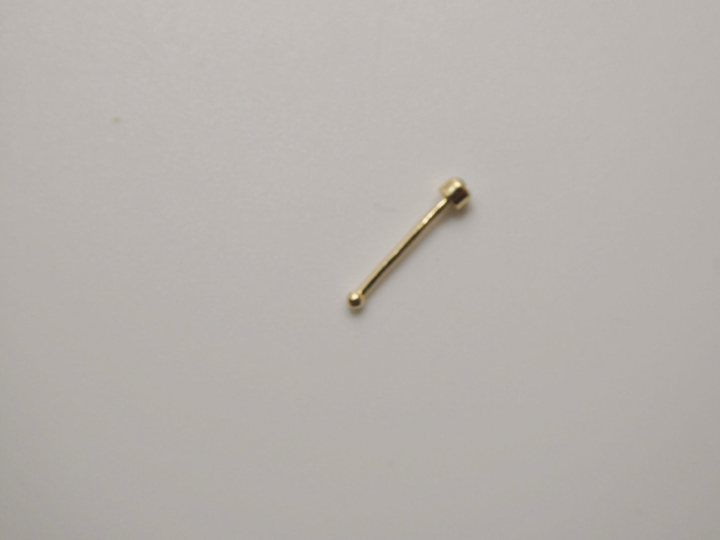 14k real solid yellow gold long post nose ring