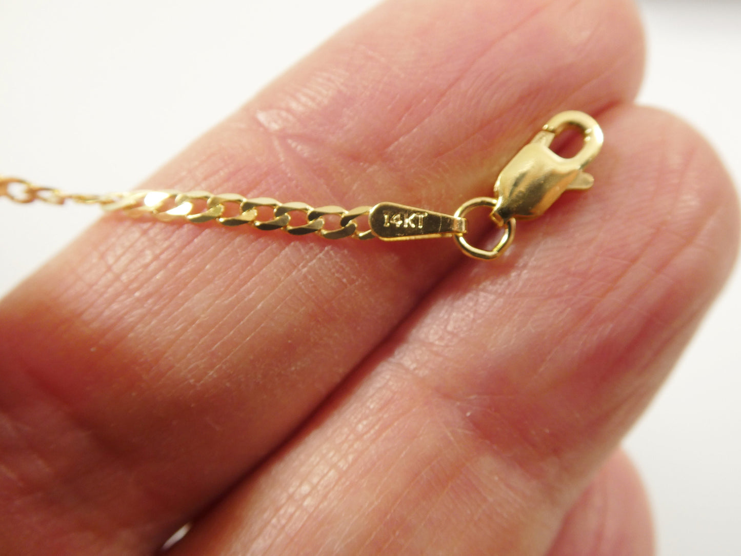 real 14k solid yellow gold 2mm flat curve baby chain