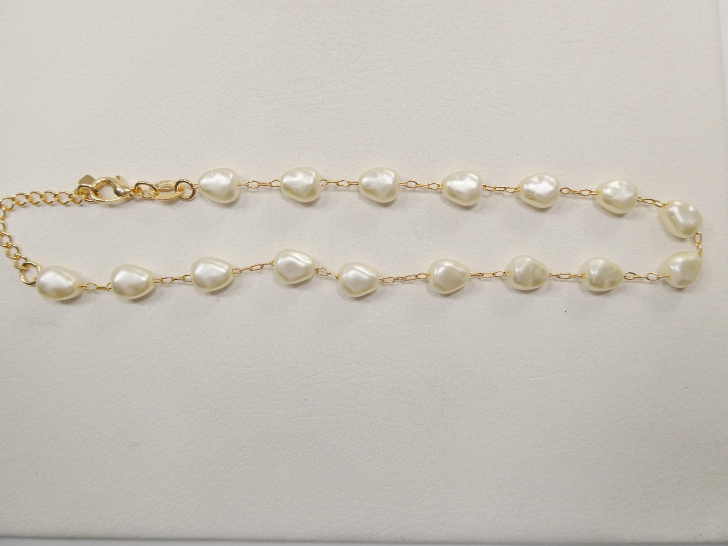10 inch 14k gold filled pearl ladies anklet bracelet