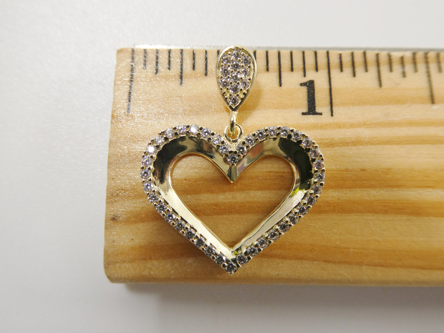 10k real solid yellow gold /16 inch/ 18 inch chain and heart pendent set