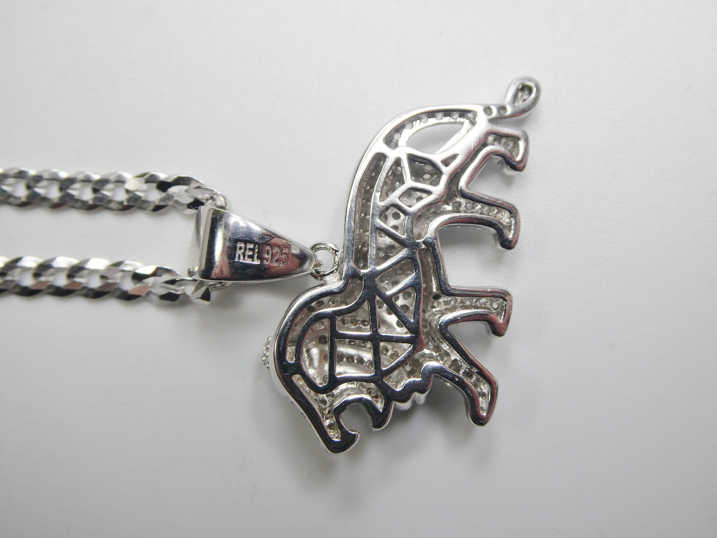 real 925 sterling silver full stone setting small lion chain and pendent