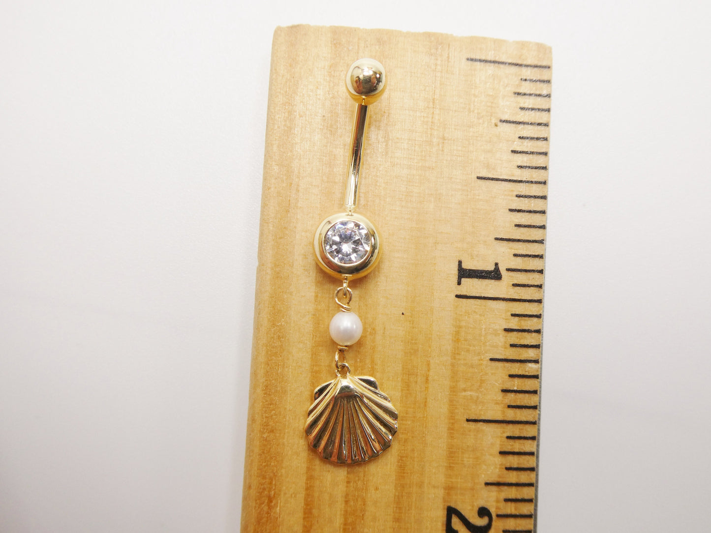 14k real solid yellow gold mother of pearl turtle belly button ring piercing