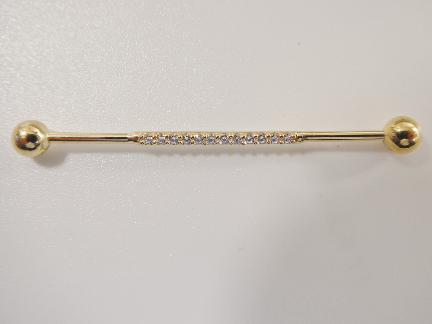 14k real solid yellow gold straight barbell belly button ring piercing