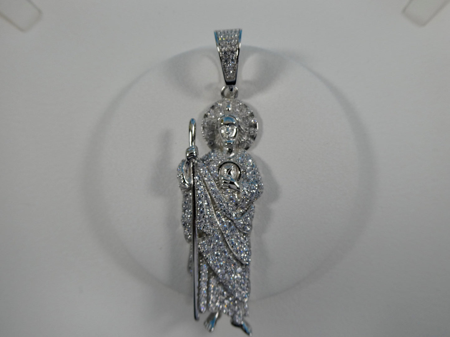 real solid 925 sterling silver large saint Jude pendent