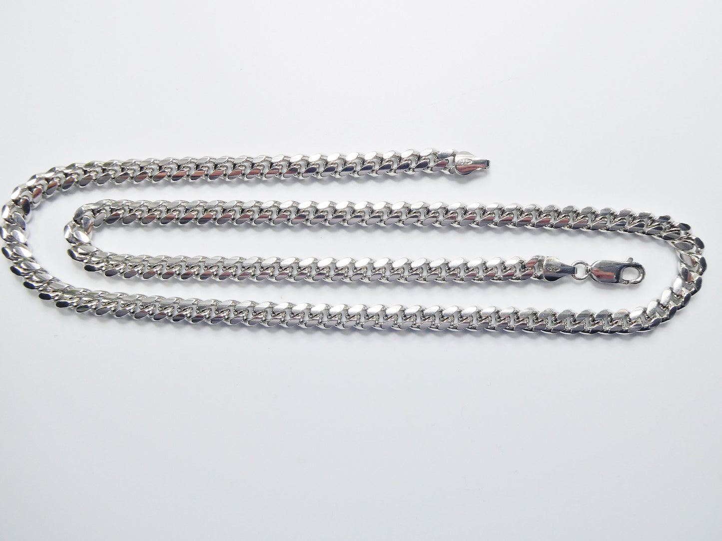 real 925 sterling silver 6mm solid link bracelet