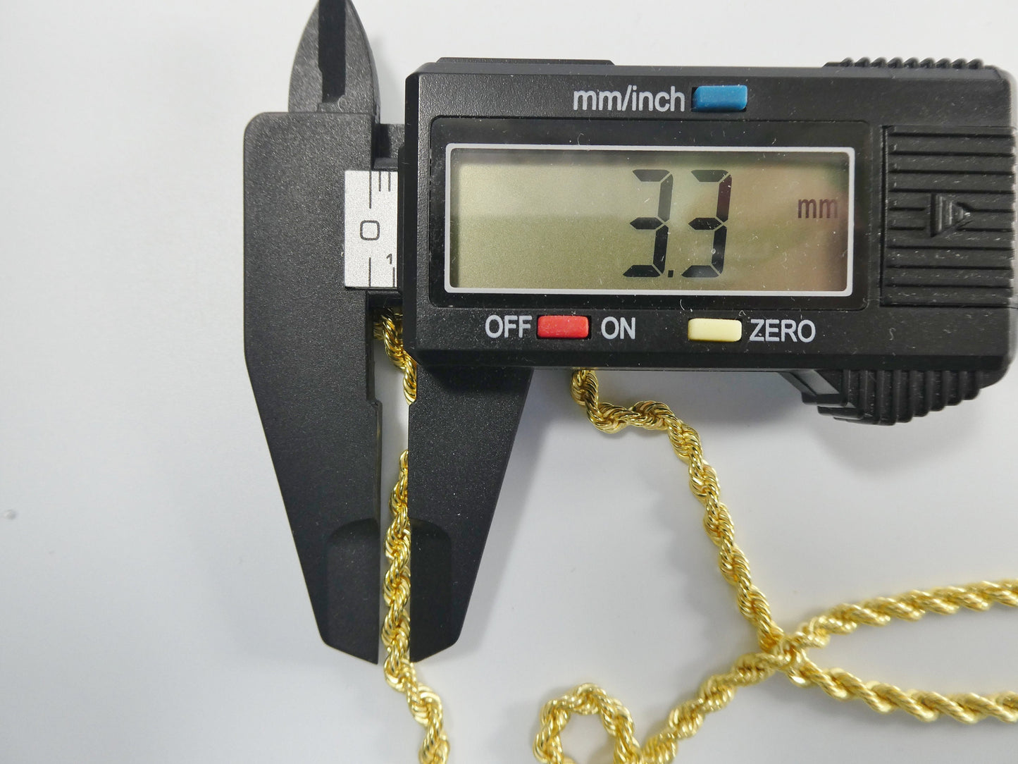 real 925 sterling silver rope chain 14k yellow gold finish