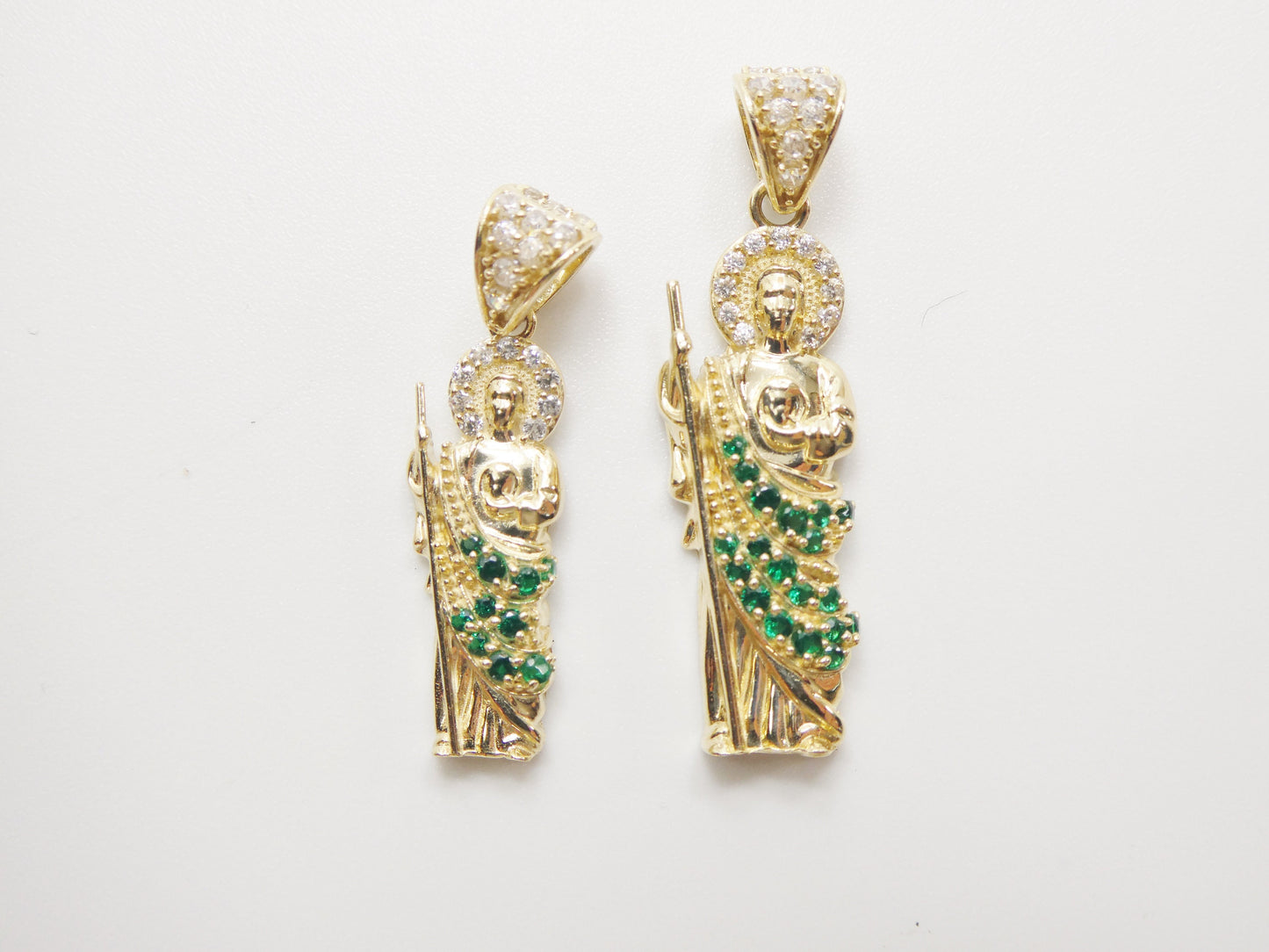 14k real solid yellow gold saint jude charm pendent