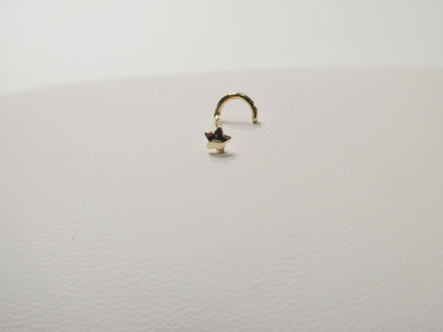 14k real solid yellow gold twist star stud nose ring
