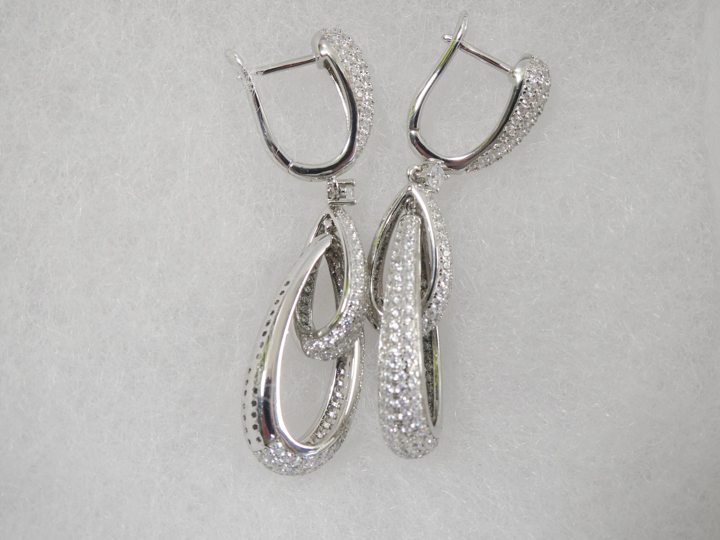 real 925 sterling silver micro pave setting 14k white gold color finish drop earring