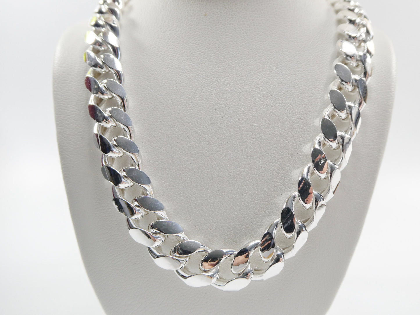 real 10.5MM 925 sterling silver men Miami semi solid link chain box lock clasp