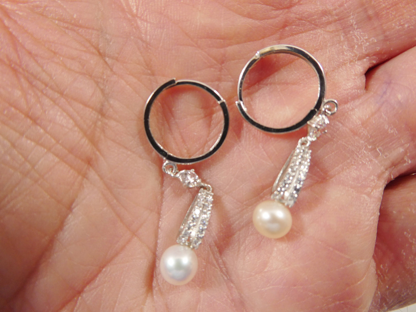 14k real solid yellow gold dropping real water fresh pearl earring