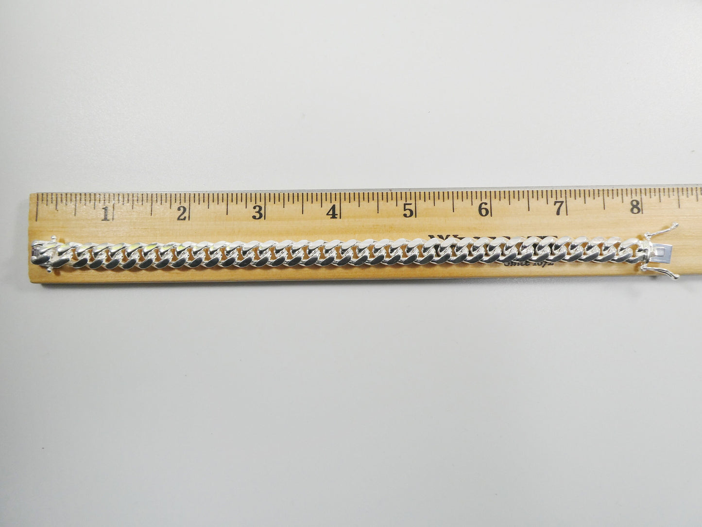 10mm real Miami link solid 925 sterling silver men bracelet safety box lock