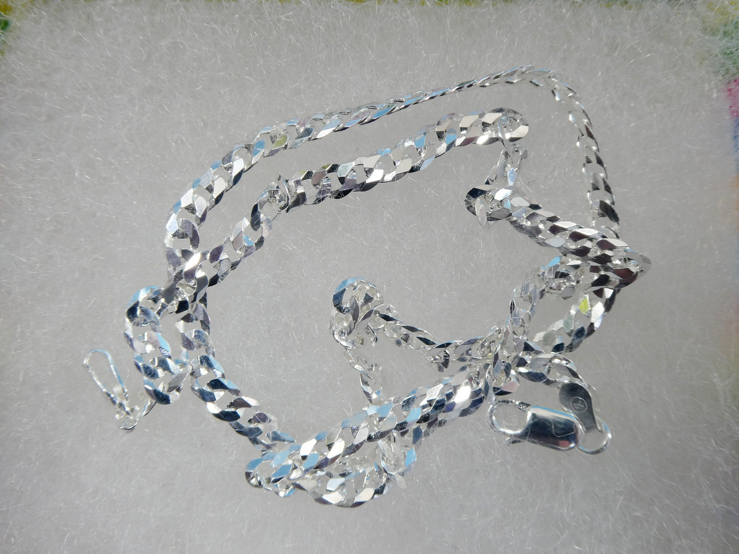 real 925 sterling silver 4MM Italian solid chain lobster lock clasp