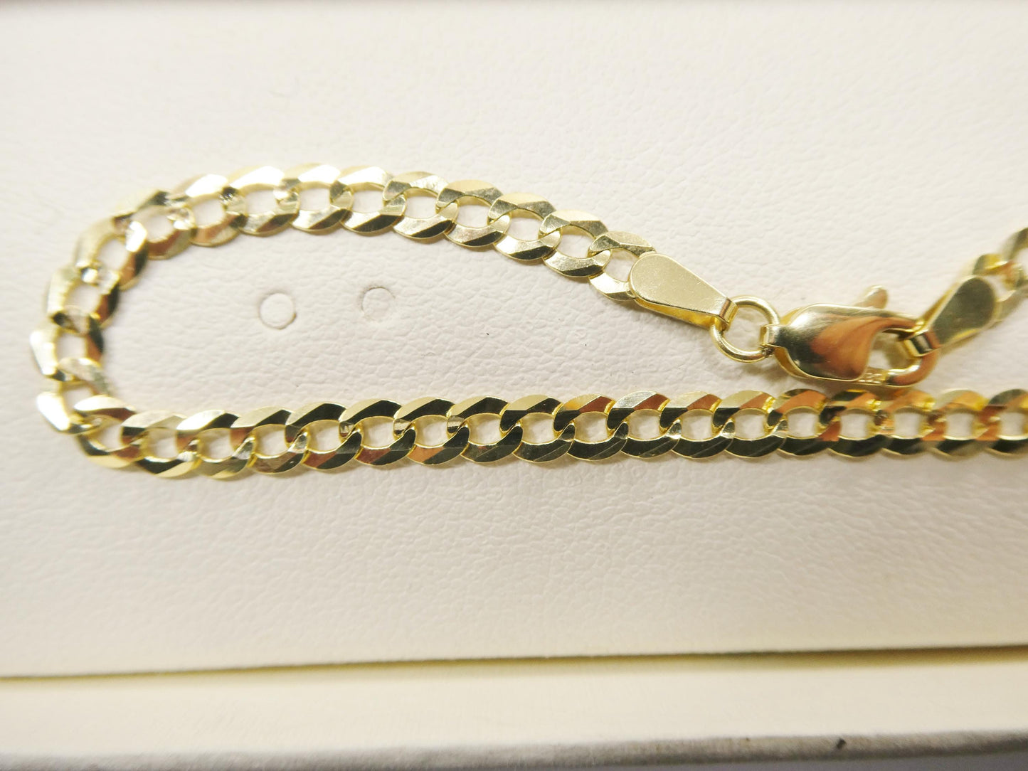 14k solid real curb 7 inch bracelet