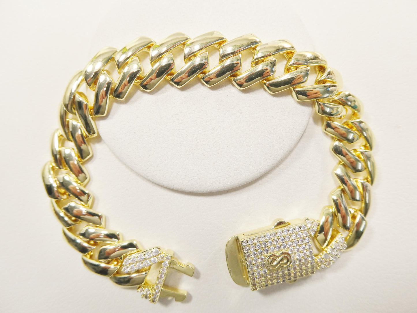 14k gold filled 14mm Monaco Cuban necklace set