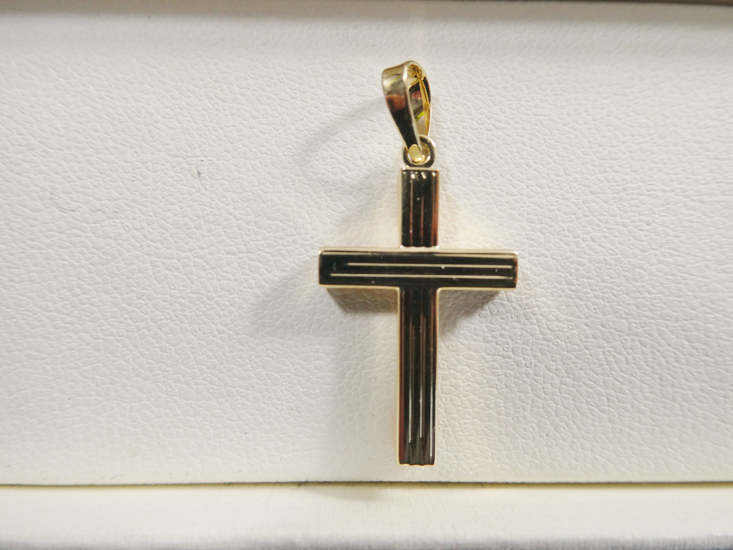 14k real solid yellow gold high polish cross pendent