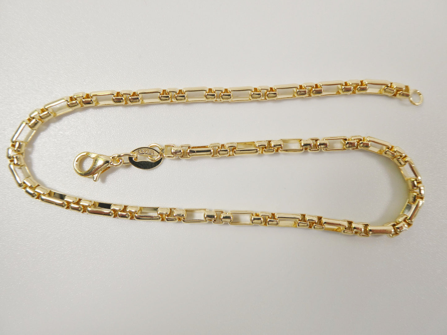 10 inch 18k gold filled ladies plain cable anklet bracelet
